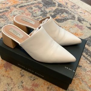 Steve Madden Leather Fannie Mule White Leather